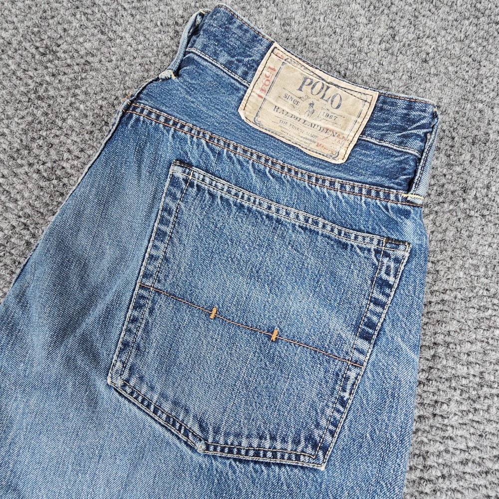 Polo Ralph Lauren Vintage 36x32‎ Jeans Denim Blue Cotton Button Fly